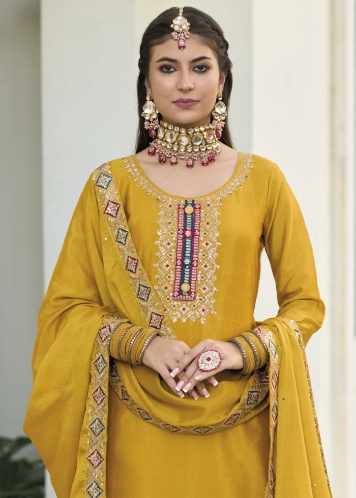 Mustard Yellow Palazzo Suit