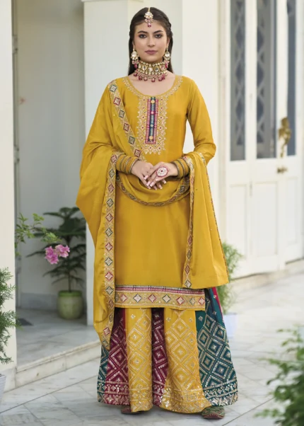 Mustard Yellow Palazzo Suit