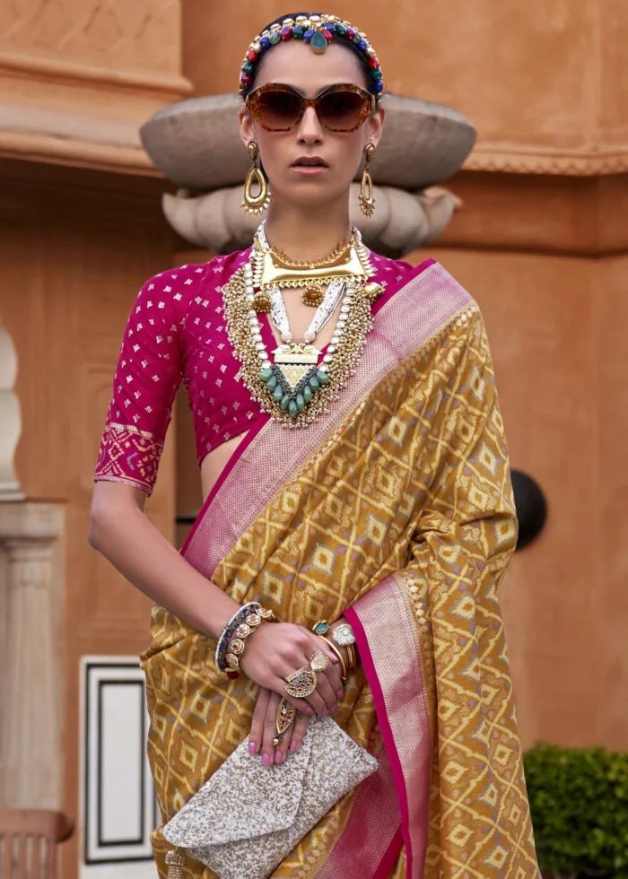 Mustard Yellow Patola Saree