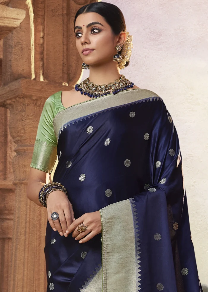 Navy Blue Paithani Saree