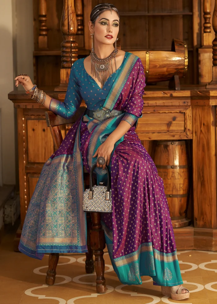 Orchid Purple Banarasi Silk Saree