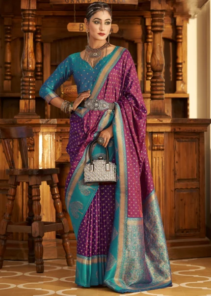 Orchid Purple Banarasi Silk Saree