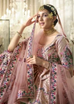 Peach Silk Lehenga