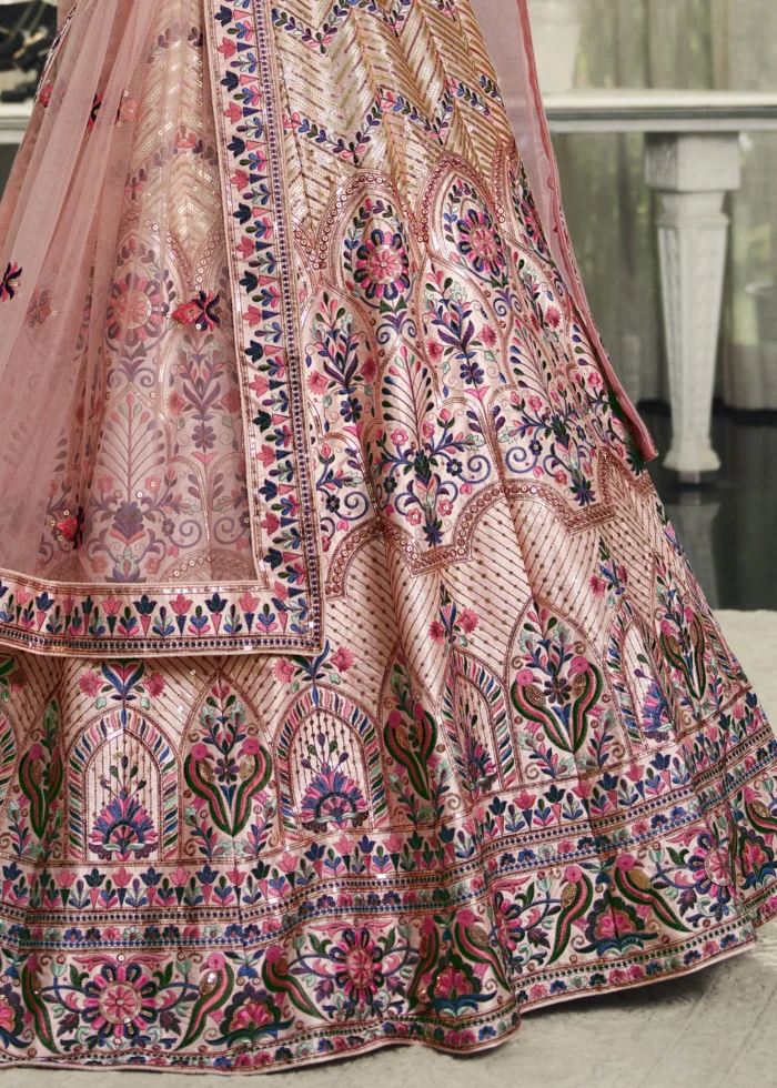 Peach Silk Lehenga