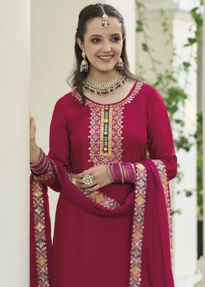 Raspberry Red Palazzo Suit