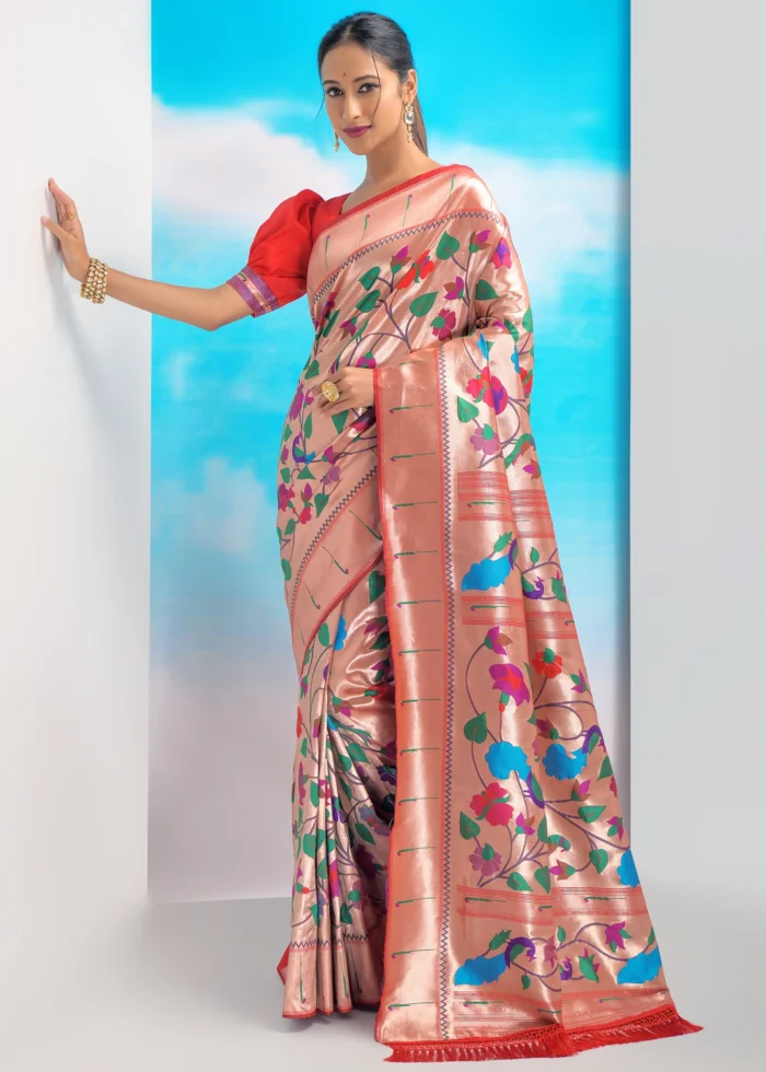 Red Paithani Silk Saree