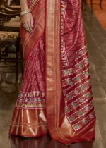 Rufous Red Patola Silk Saree