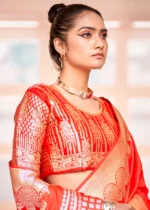 Scarlet Red Banarasi Saree