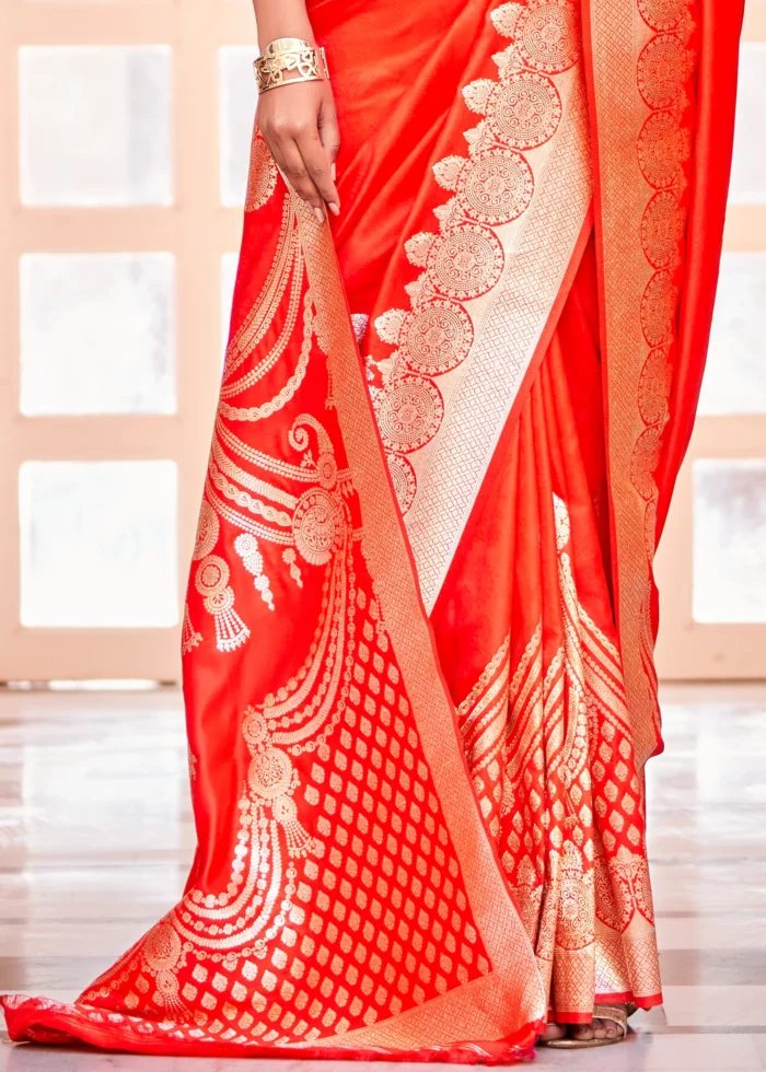 Scarlet Red Banarasi Saree