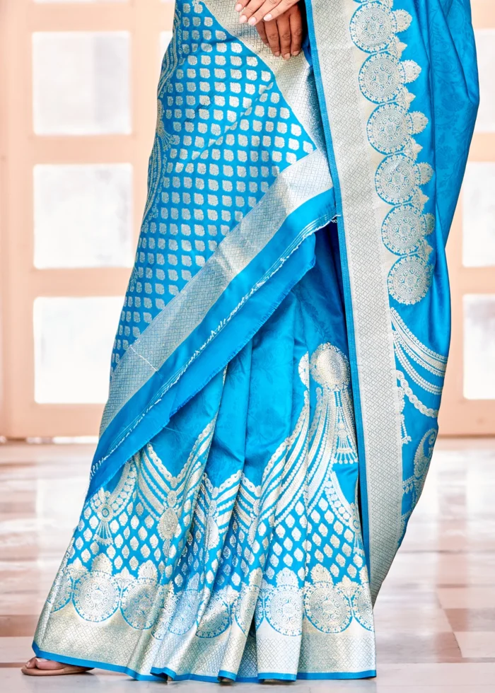 Sky Blue Banarasi Saree