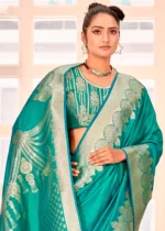 Teal Green Banarasi Saree