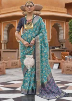 Turquoise Blue Patola Saree