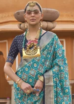 Turquoise Blue Patola Saree