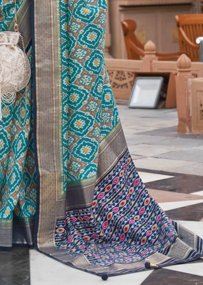 Turquoise Blue Patola Saree