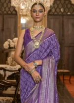 Twilight Purple Patola Silk Saree