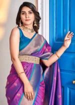 Violet Paithani Silk Saree