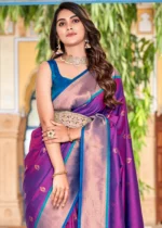 Violet Paithani Silk Saree