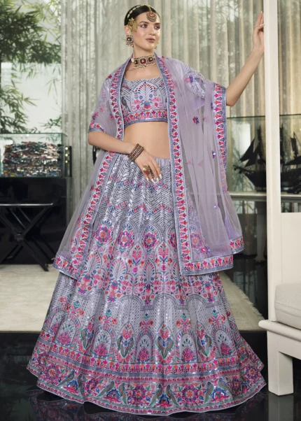 Violet Silk Lehenga