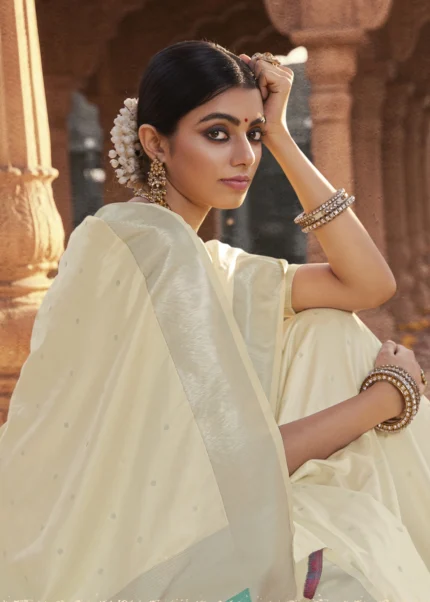 White Paithani Saree