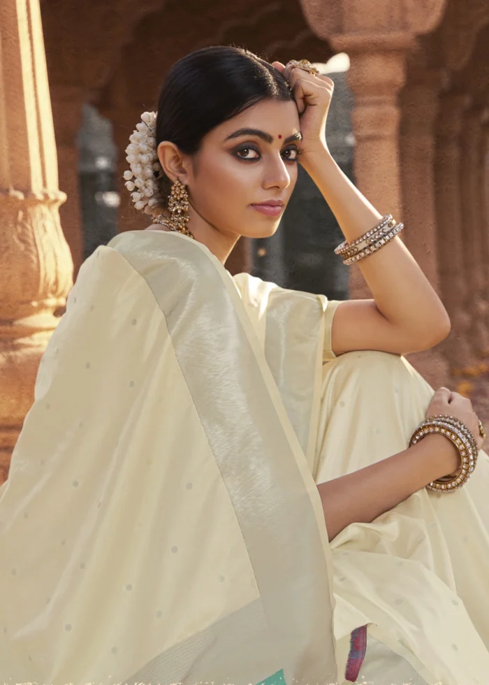 White Paithani Saree