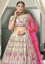 White Silk Lehenga