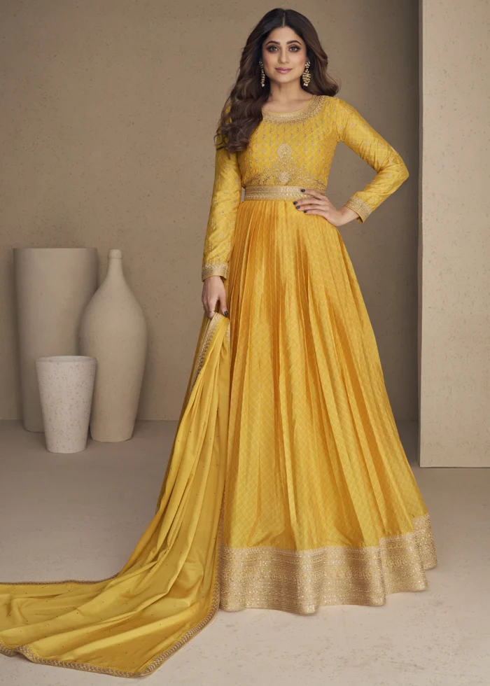 Yellow Anarkali Gown