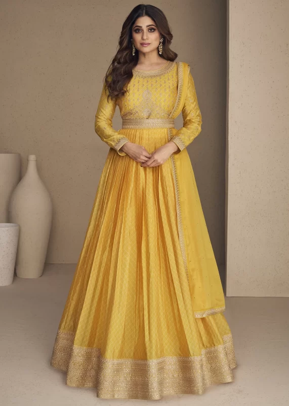 Yellow Anarkali Gown