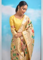 Yellow Paithani Silk Saree