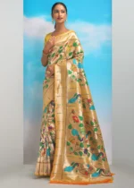 Yellow Paithani Silk Saree