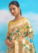 Yellow Paithani Silk Saree