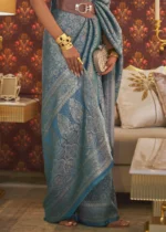 Antique Blue Kanjivaram Saree