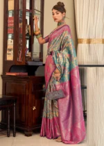 Blue & Magenta Kanjivaram Saree