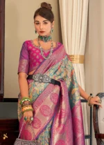 Blue & Magenta Kanjivaram Saree