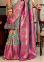 Blue & Magenta Kanjivaram Saree