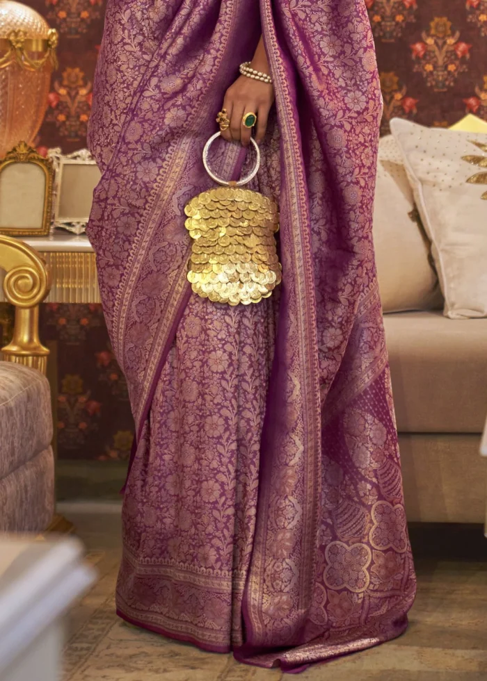 Dahlia Purple Kanjivaram Saree