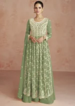 Dusky Green Anarkali Suit