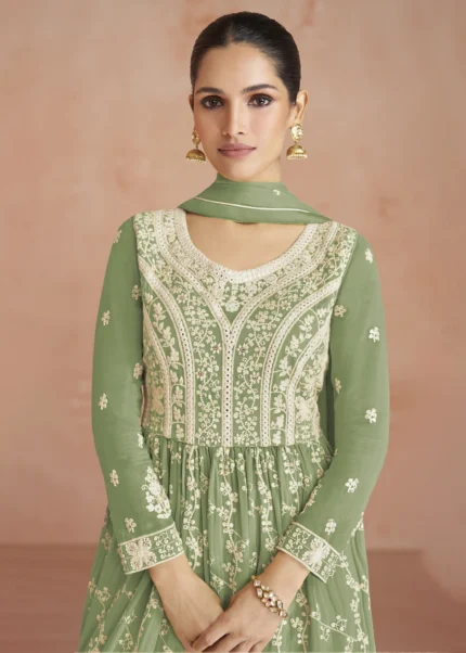 Dusky Green Anarkali Suit