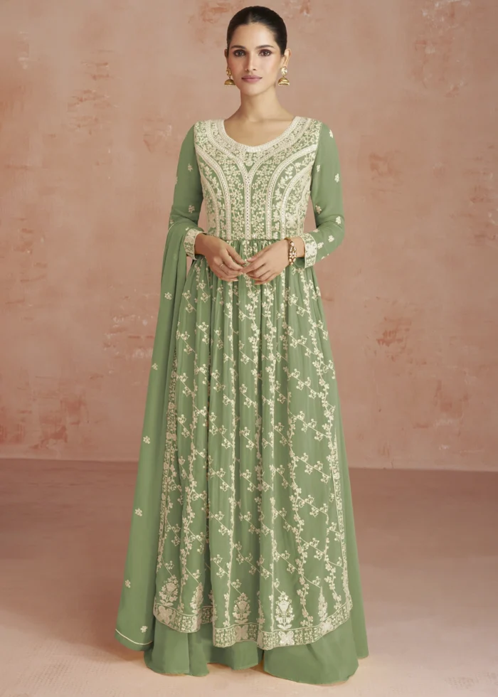 Dusky Green Anarkali Suit