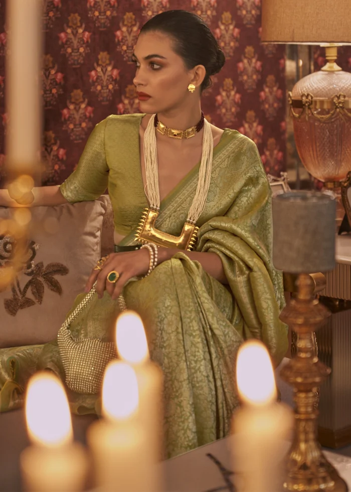 Fern Green Kanjivaram Saree