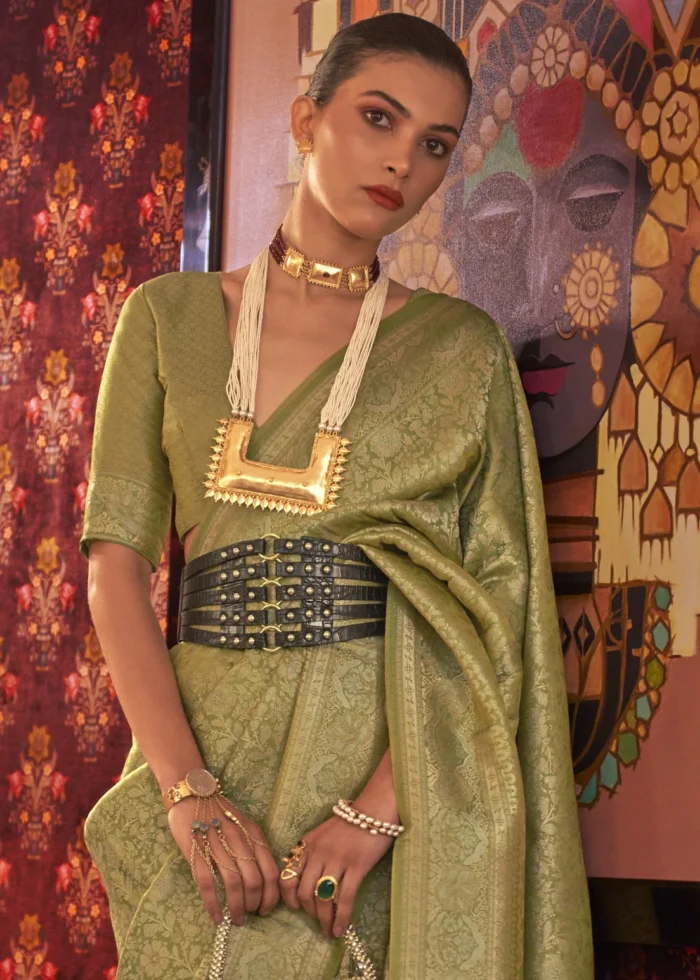 Fern Green Kanjivaram Saree