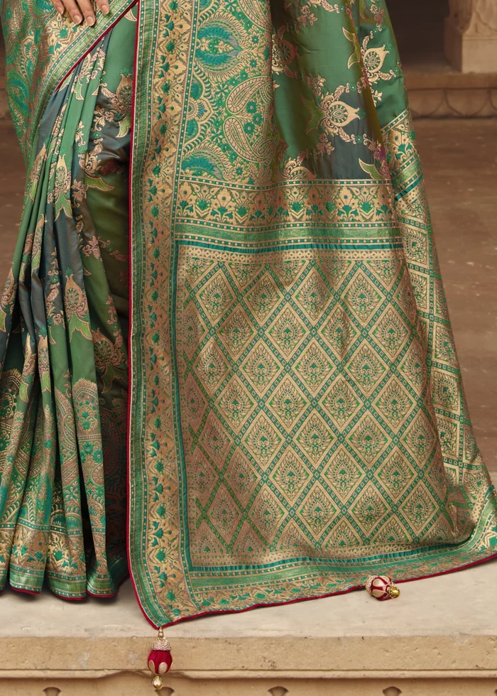 Forest Green Banarasi Saree