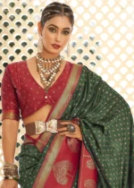 Forest Green Banarasi Silk Saree