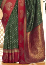 Forest Green Banarasi Silk Saree