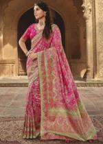 Fuchsia Pink Banarasi Saree