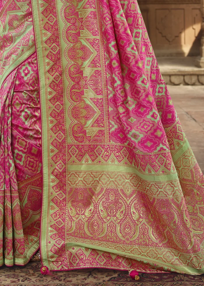 Fuchsia Pink Banarasi Saree