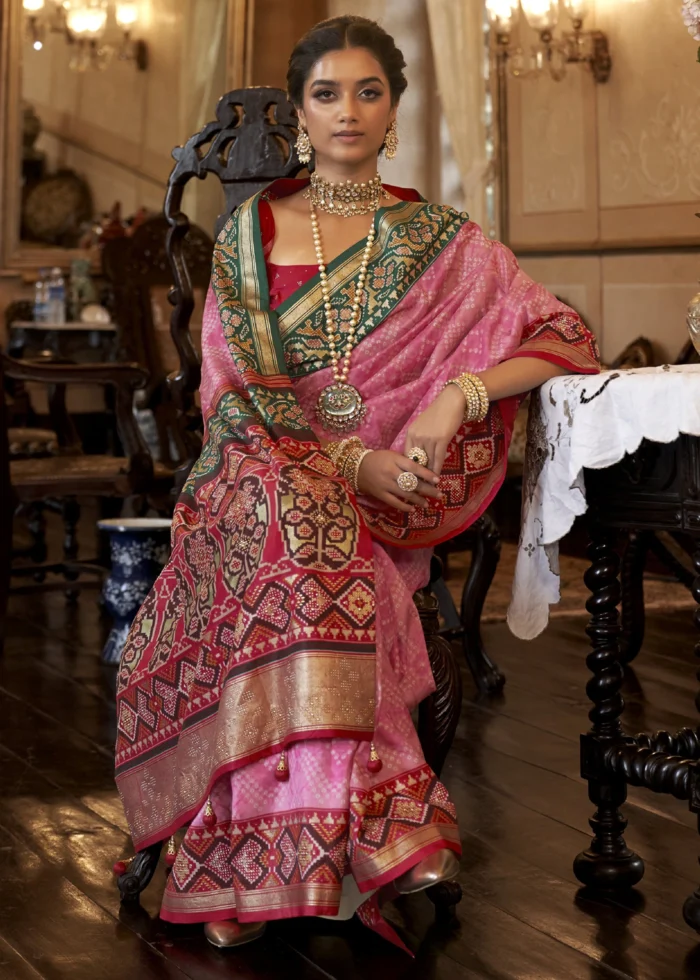 Fuchsia Pink Patola Silk Saree