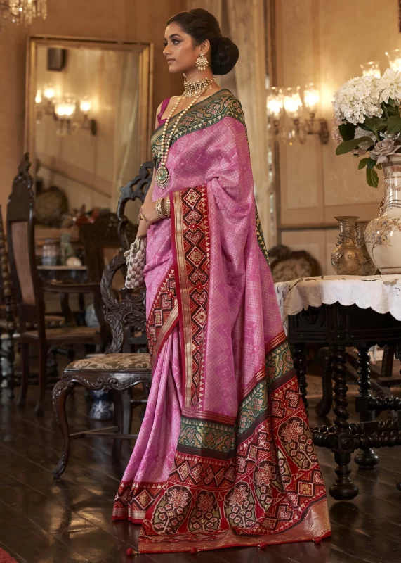 Fuchsia Pink Patola Silk Saree