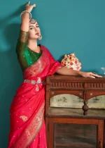 Hot Pink Banarasi Saree