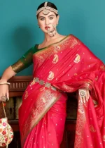 Hot Pink Banarasi Saree