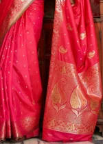 Hot Pink Banarasi Saree